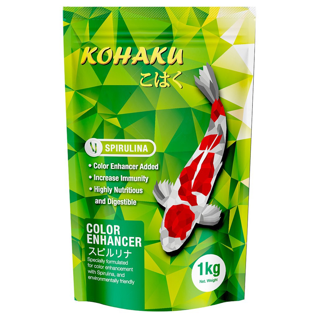 Pakan Koi Kohaku spirulina 1 KG size Large L Makanan Pelet Koi