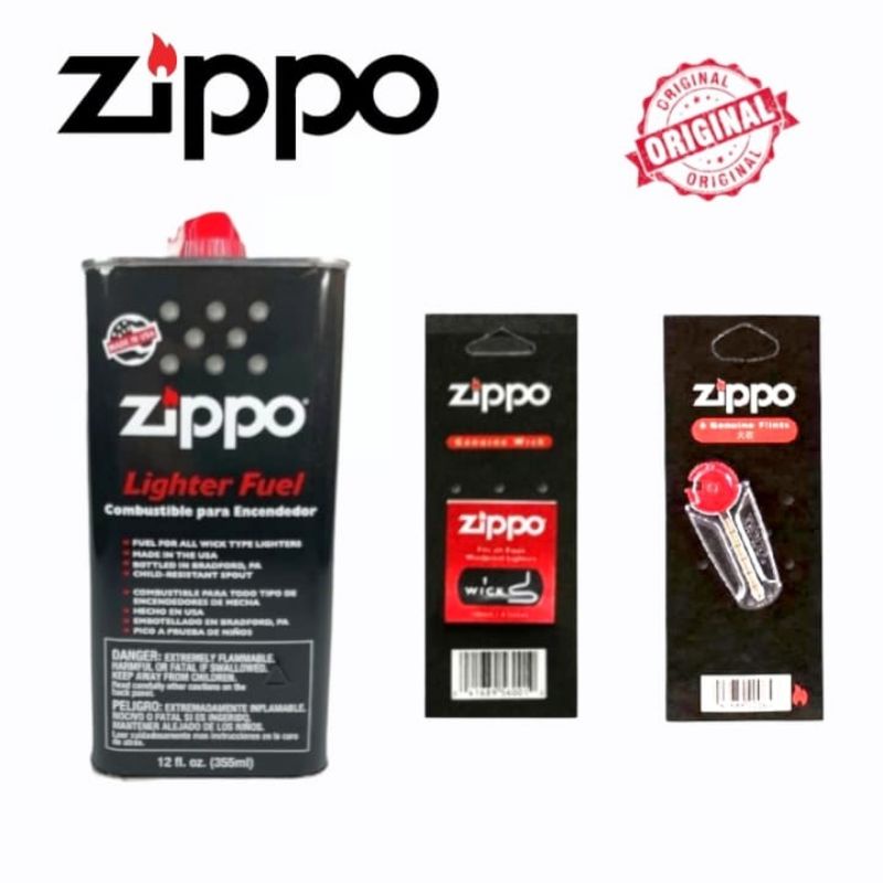 PAKET LENGKAP MINYAK ZIPPO JUMBO 355ML MINYAK BATU SUMBU ZIPPO ORI 355 ML