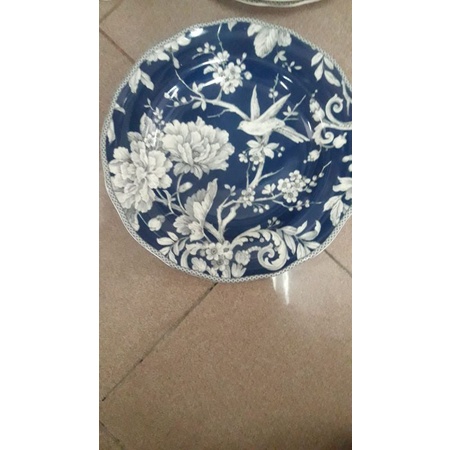Piring Keramik Dinner Plate SANGO Piring Adelaide Blue Piring Burung Animal Biru 27 cm