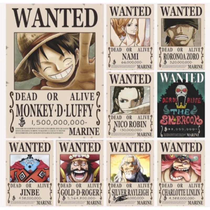 Poster Bounty one piece uk A4 Termurahhh