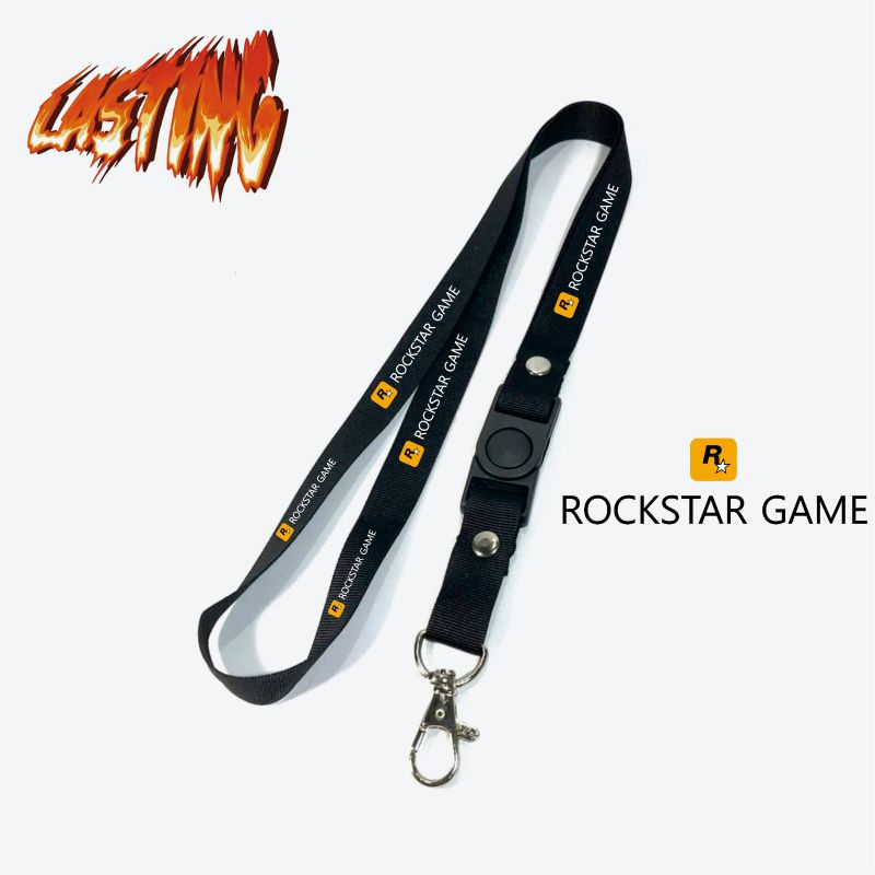 Lanyard ROCKSTAR GAME tali lanyard GAME / FILM gantungan kunci name tag id card kartu nama / lanyard