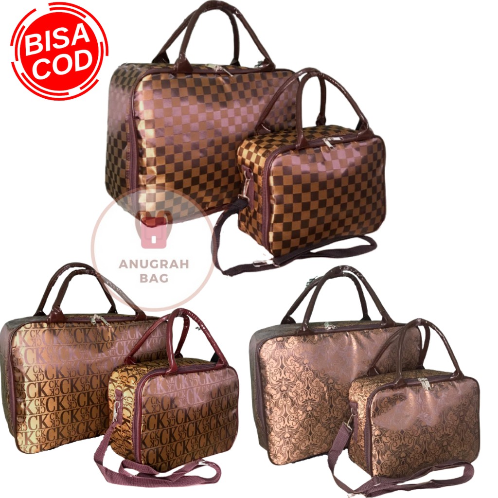 Travel Bag Motif Premium Tas Travel Bag 2 ukuran | Tas Mudik dengan Travel Pouch | Pouch Make Up