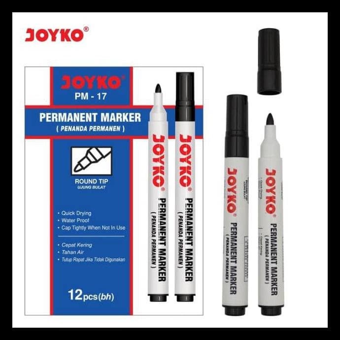

Permanent Marker / Spidol Permanen Joyko [ tidak bisa hapus] {1 LSN isi 12pcs}