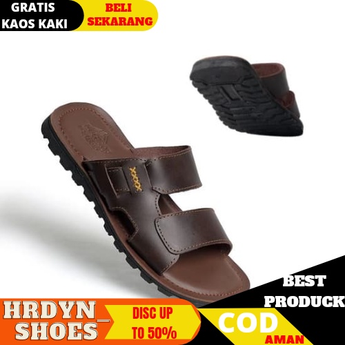 HDS X Diger Sandal Jepit Flipflop Pria Kulit Asli - Sendal Japit Cowok Laki-laki Original