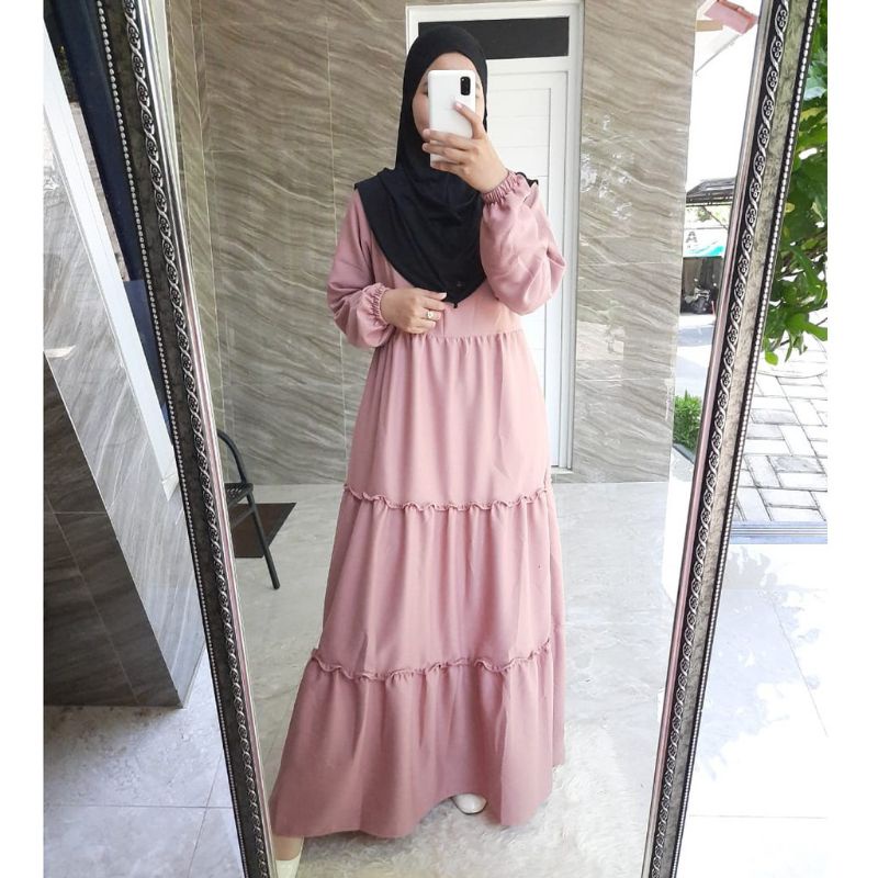 [Fashion Muslim] Gamis HASNA MAXY dress | ceruty babydoll canda susun