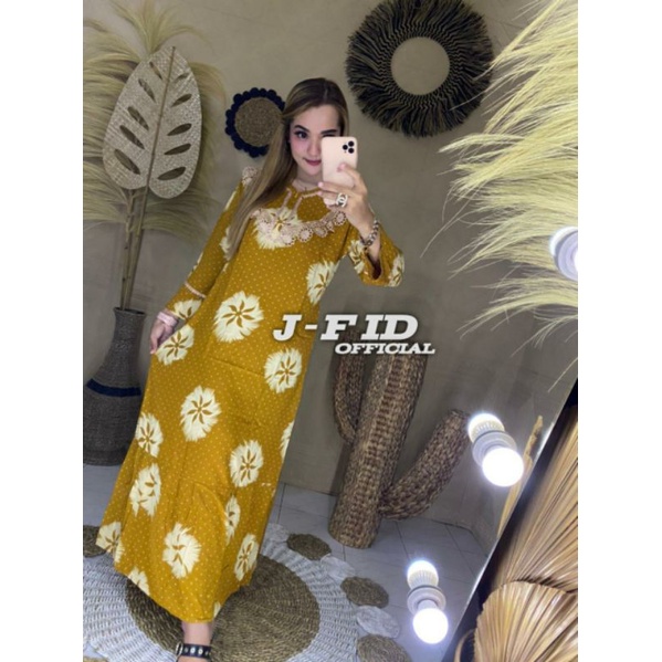 [BISA COD] DASTER ARAB/LONG DRESS RENDA MOTIF POLKA AILIN TERBARU DASTER ARAB/LONGDRES SUSUN POLKA