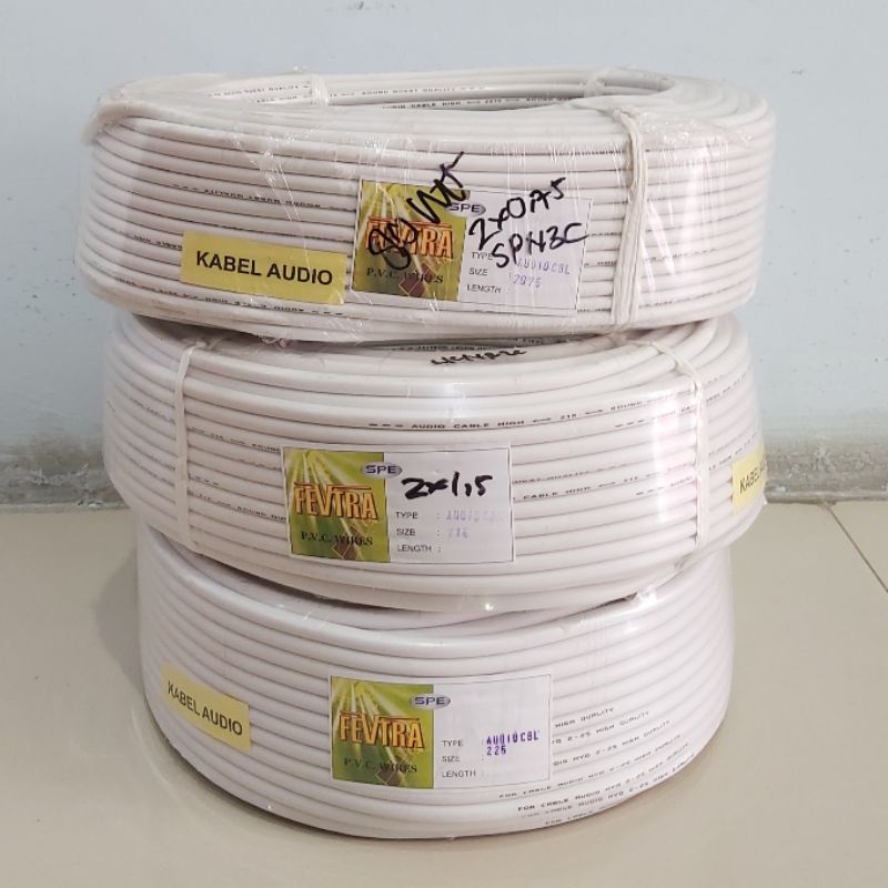 (PER METER) Kabel Audio Listrik Putih Serabut 2x0.75 2x1.5 2x2.5 FEVTRA NEWCA