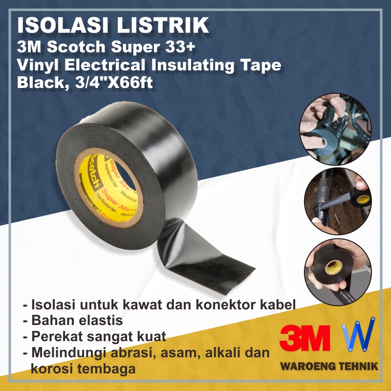 

Isolasi Hitam 3M SUPER 33+ 3/4INX66FT ELECTRCL Black