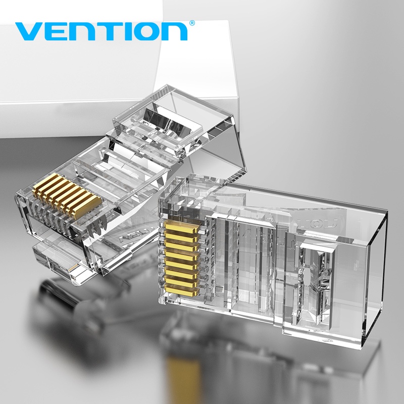 (Bisa Cod) Vention Konektor RJ45 Cat6 UTP Modular Gigabit Jack Plug Connector IDD