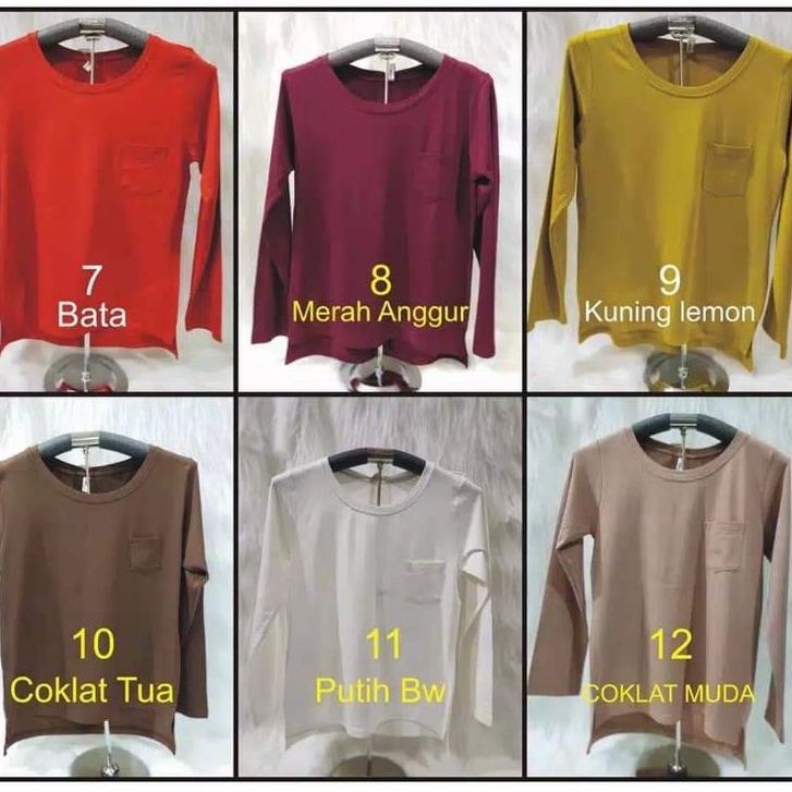 KAOS POLOS TANGAN PANJANG/ KAOS SPANDEK RAYON/LONG SLEEVE TSHIRT