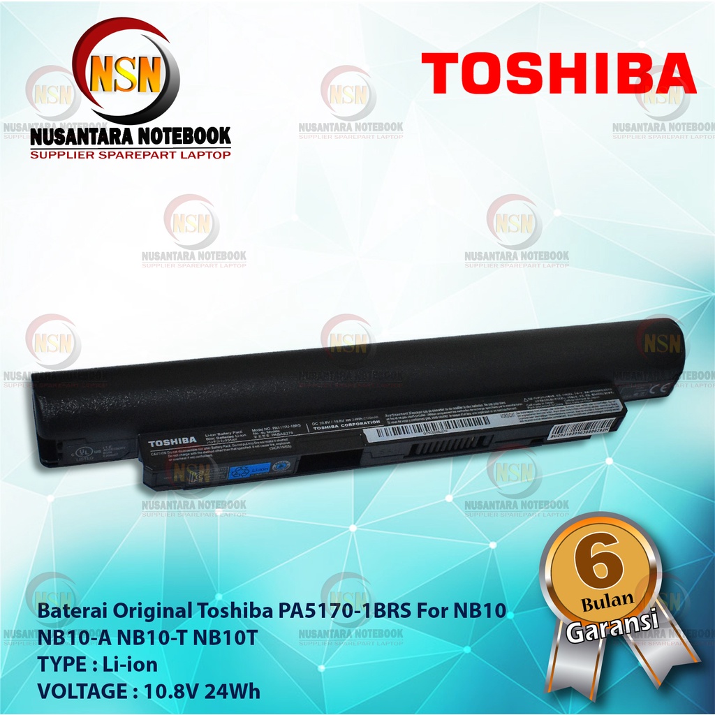 Baterai Original Toshiba PA5170-1BRS For NB10 NB10-A NB10-T NB10T