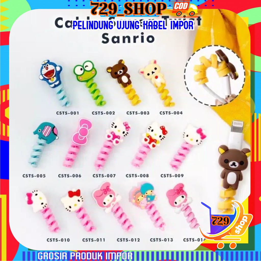 Pelindung Ujung Kabel Karakter Lucu Korean Style Impor Best Seller