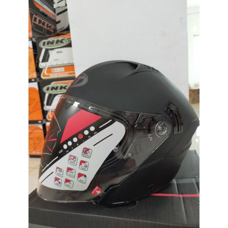 Helm Kyt Nfj Plain Black Doff doubel Visor