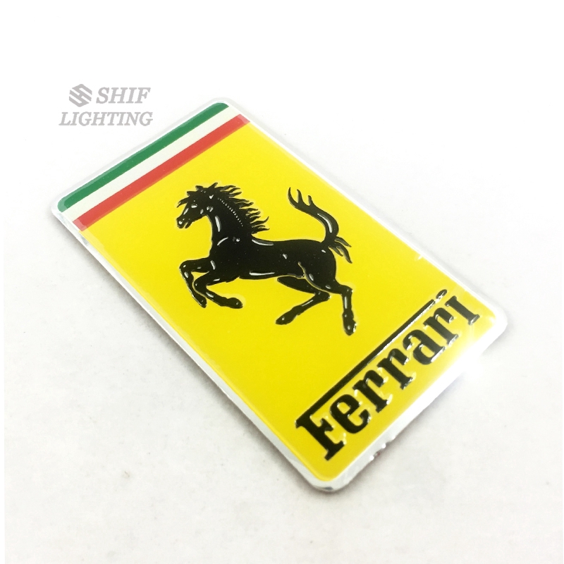 1Pc Stiker Emblem Motif Kuda SF Bahan Aluminium untuk Ferrari