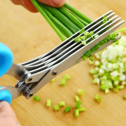 Gunting Serbaguna Gunting Dapur Multifungsi / Gunting 5 Lapis Daun Bawang Sayur Dapur /gunting sayuran Kitchen Scissors layer