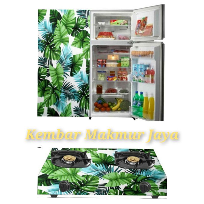 STIKER KULKAS DAN KOMPOR GAS MOTIF KEMBANG TERBARU
