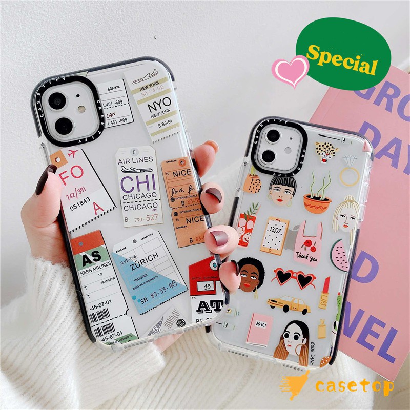 Casing Softcase Tpu Transparan Gambar Tiket Pesawat Untuk