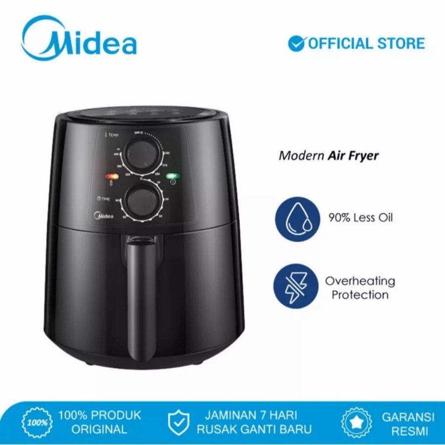 Midea Air Fryer MF-TN35B Smokeless Overheating Protection Less Oil