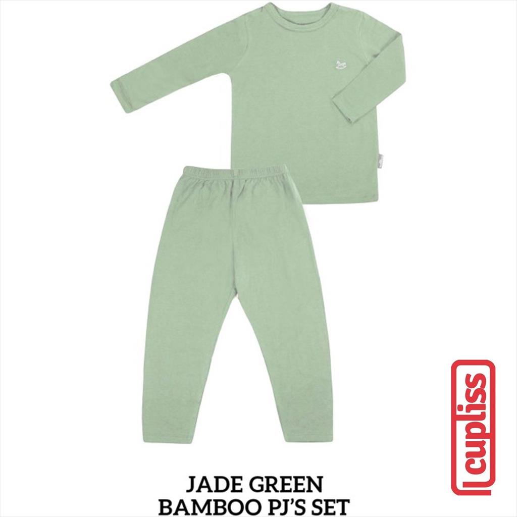 Jade Green Little Palmerhaus Bamboo PJS Piyama Anak