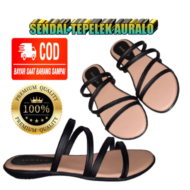 AURALO SANDAL FLAT WANITA TERBARU KEKINIAN  SANDAL FLAT AURALO THE BEST QUALITY PREMIUM SANDAL SANTAI SANDAL PESTA