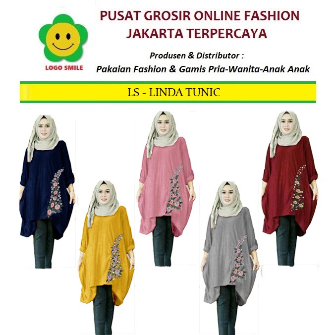 Linda Tunik - Logo Smile (LS) - Ukuran XL-3XL - Matt Baby Terri