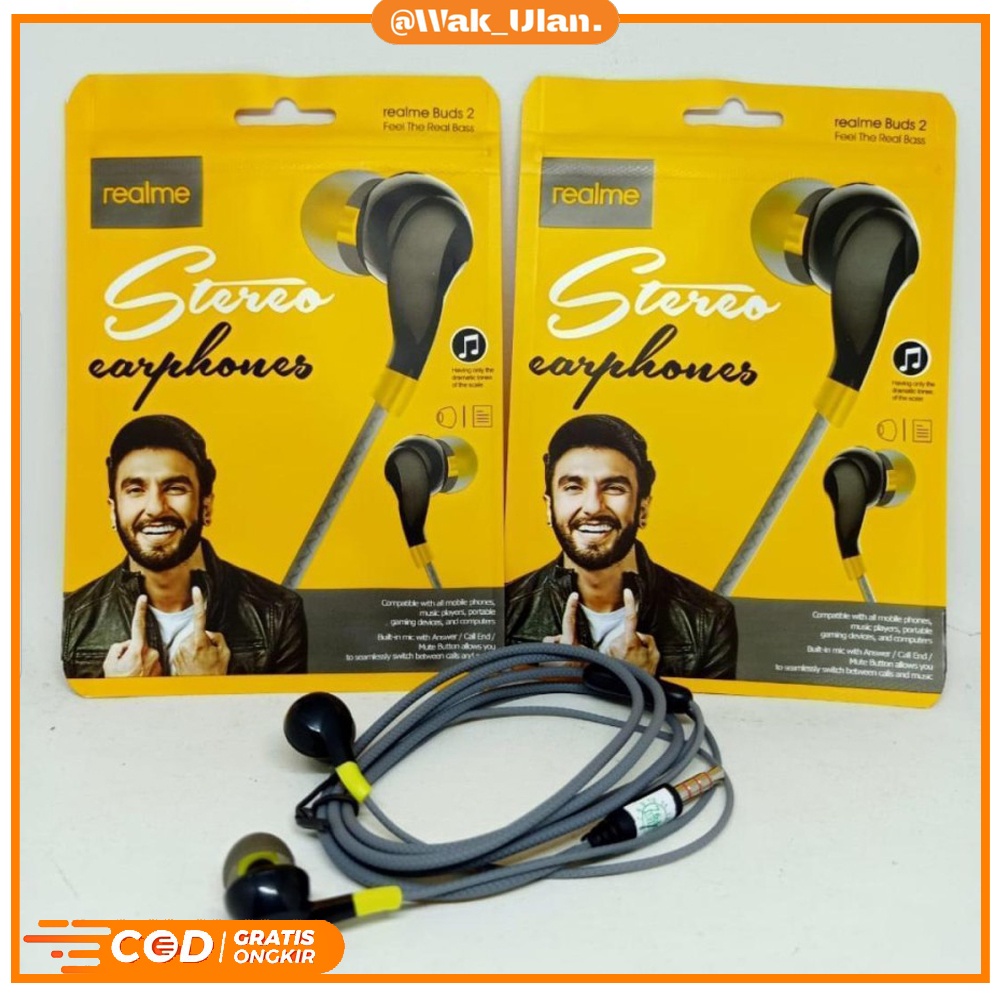 Headset Earphone Headset REALME BUDS 2 RMA101 RMA 103 RMA-101 Stereo handphone smartphone