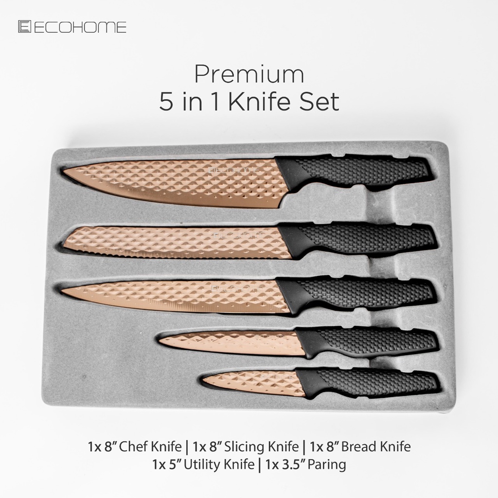 Ecohome Premium Knife Set 5in1 EPS-339 Set Pisau Dapur EPS339