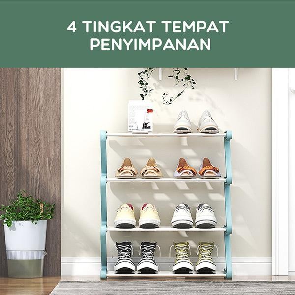 Rak Sepatu 4 Susun Anti Karat Rak Storage Serbaguna Shoe Rack SSR-001