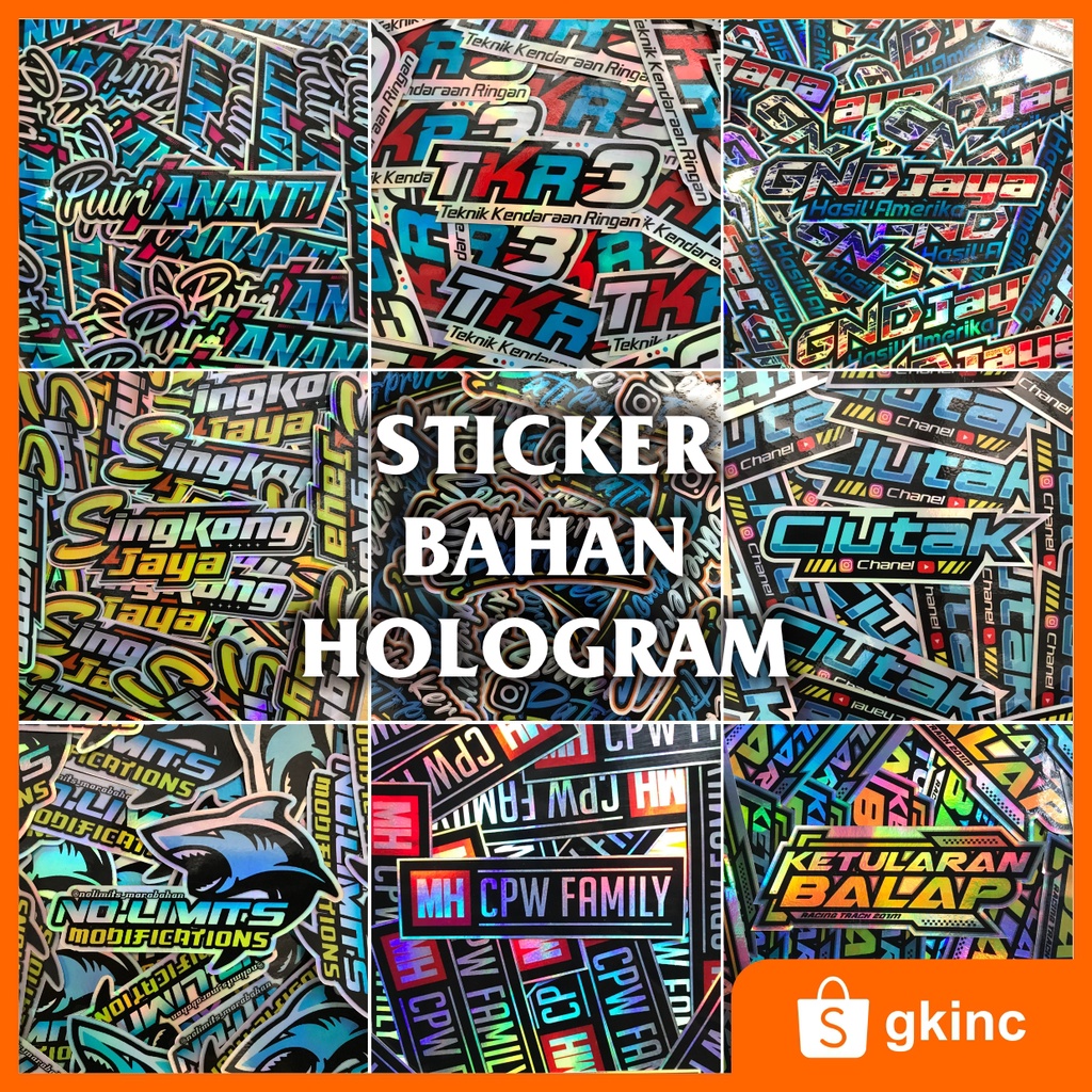 

STICKER CUSTOM PRINTING HOLOGRAM PELANGI BEBAS DESIGN MAXDECAL GRAFTAC CAMEL CUTTING POLA LAMINASI GK.INC