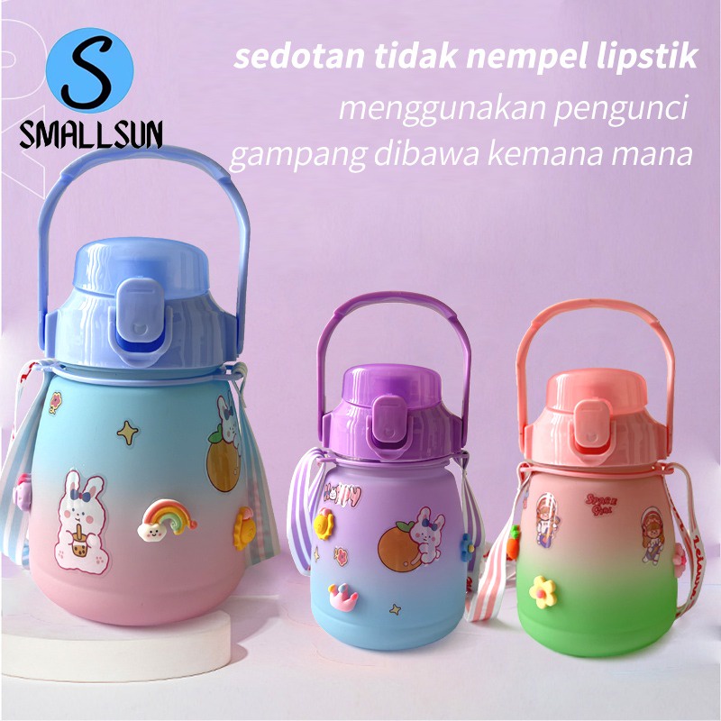 Botol Minum VIRAL GEMOY 1,3 Liter  FREE STIKER 2D Gradiasi / rainbow kekinian Pastel Motivasi Anak Sekolah Olahraga