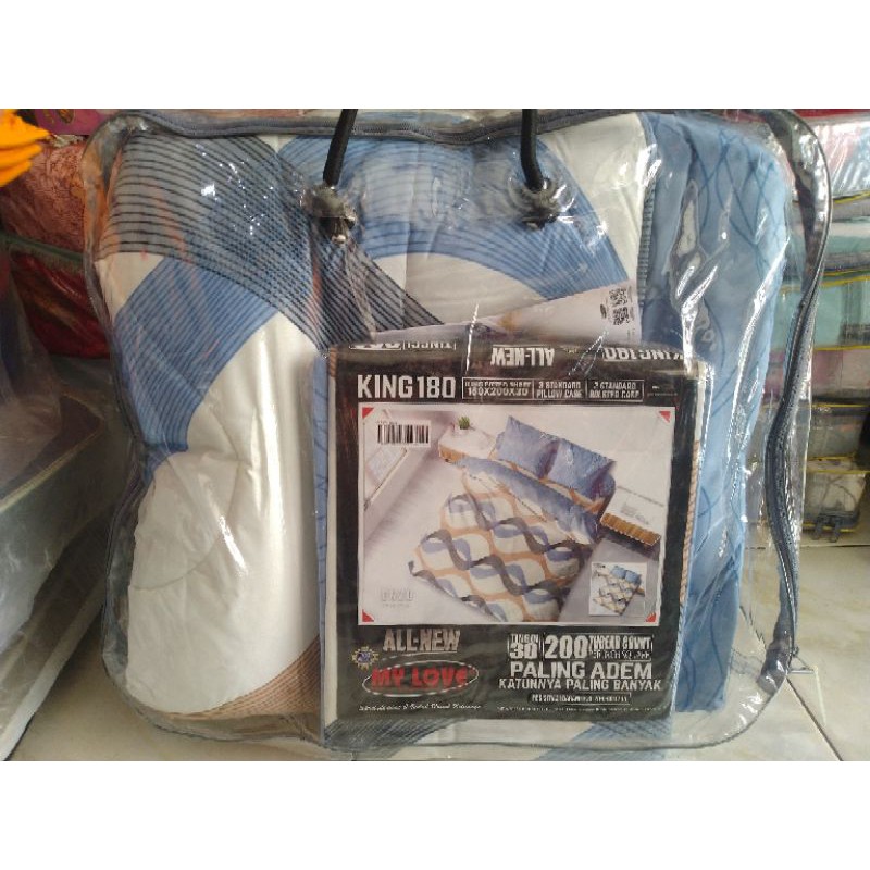 BEDCOVER SET 180X200 dan 160 x200 - BEDCOVER MY LOVE - BED COVER - BEDCOVER MURAH -