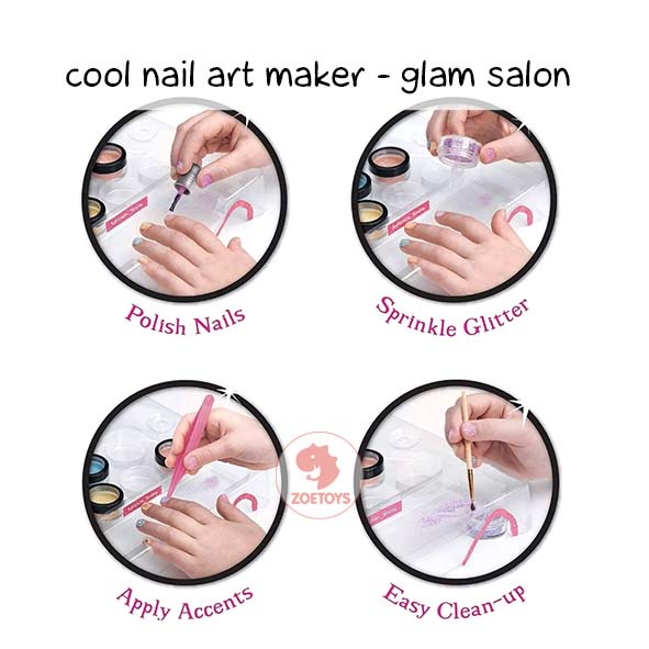 Zoetoys Cool Nail Art Maker | Kids Manicure Toy Fast Drying Beauty Salon | Mainan Set Pena Salon Kuku Anak | Cari Kado Edukasi Natal