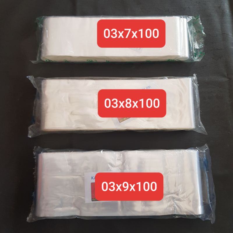 Plastik Roll / Plastik PP Bening Tebal 03 lebar 7cm , 8cm , 9cm