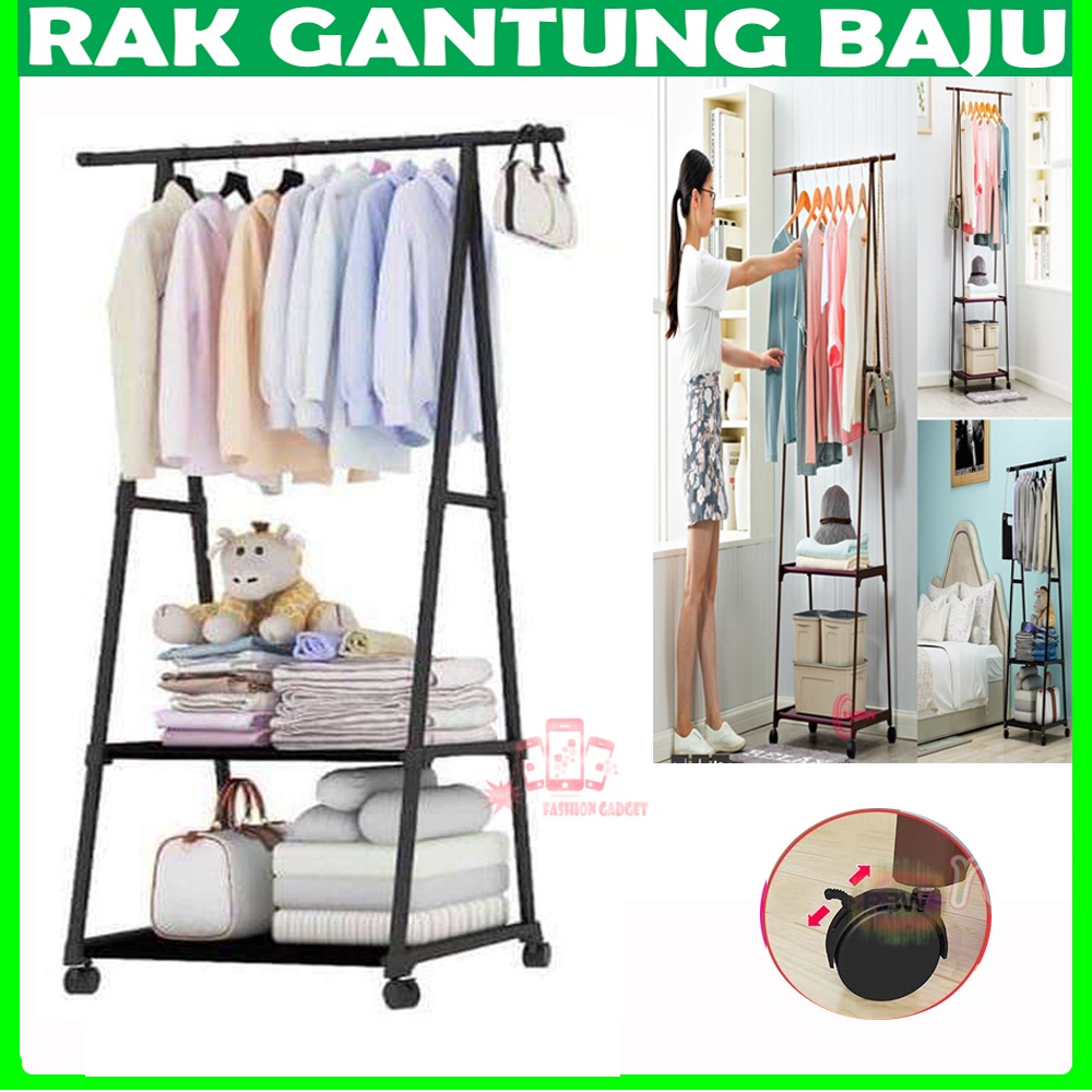 Rak Gantungan Baju Besi Segitiga Stand Hanger Triangle Portable Single Jemuran Baju Gantungan Baju Model Segitiga