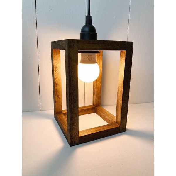 lampu gantung cafe retro klasik kayu aesthetic