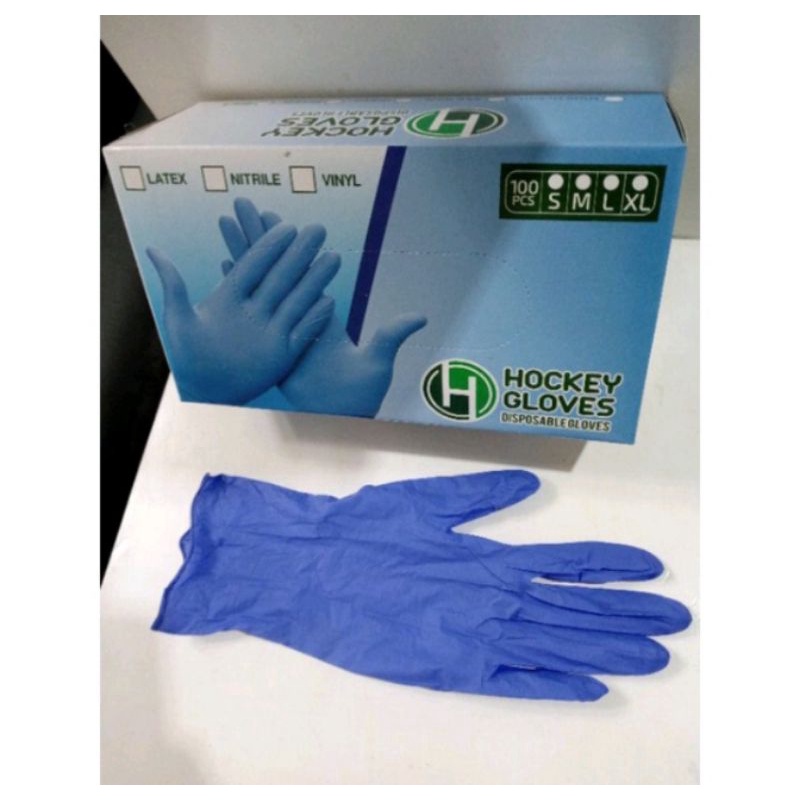 Pusat Sarung tangan paling murah latex nitrile Hockey disposable gloves isi 100 pcs