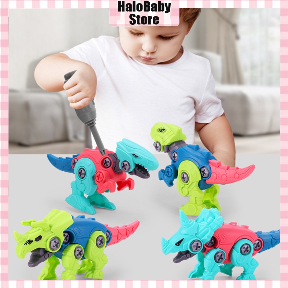 Halobaby Mainan Diy Dinosaurus Bongkar Pasang Obeng/mainan anak bongkar pasang Dinosaurus