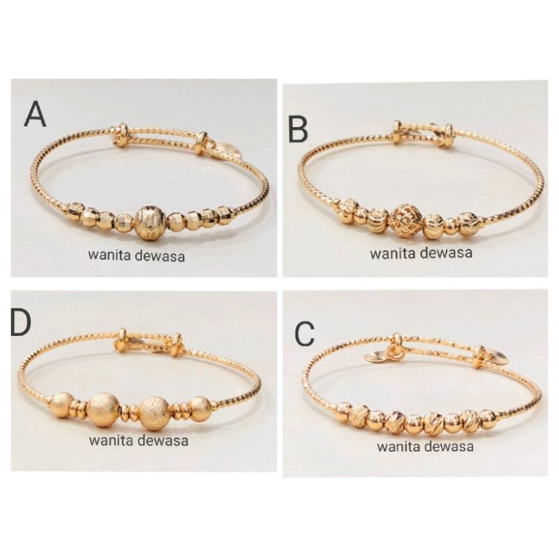 Ramk44. Gelang tangan xuping wanita lapis emas dgn mata zircon ukuran flexibel