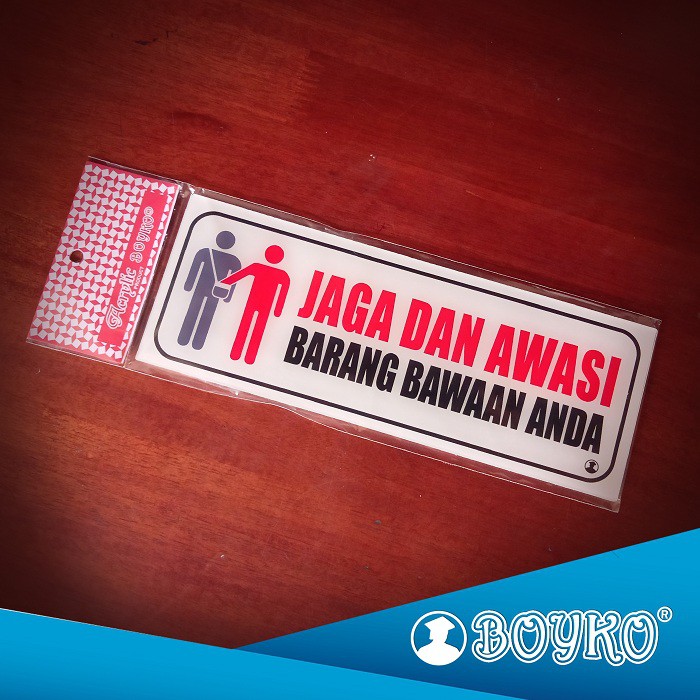 

Acrylic Sign / Papan Tanda "Jaga dan Awasi Barang Bawaan Anda" [isi 6pcs]