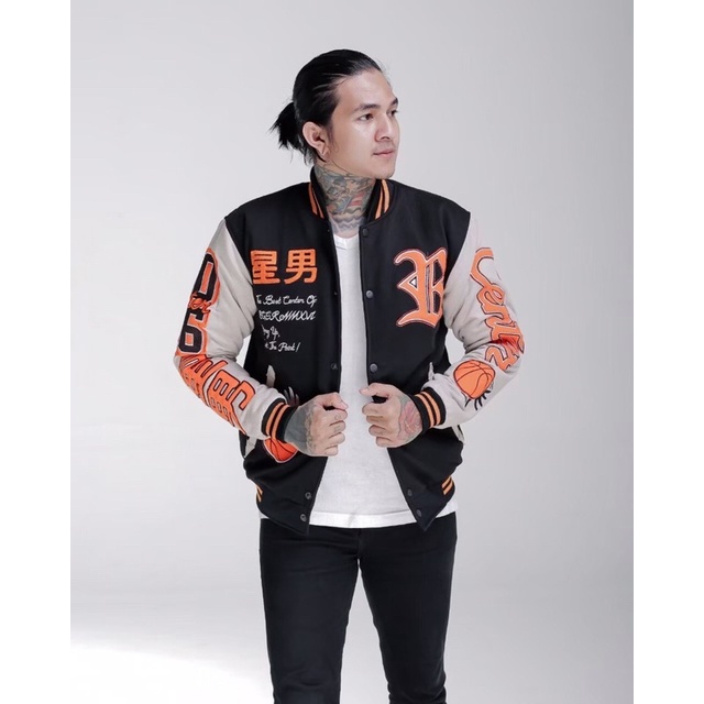 Jaket pria varsity center vintage original