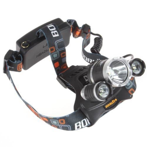 Senter Kepala LED 3 Mata Outdoor HeadLamp Led Head Lamp Charge Camping