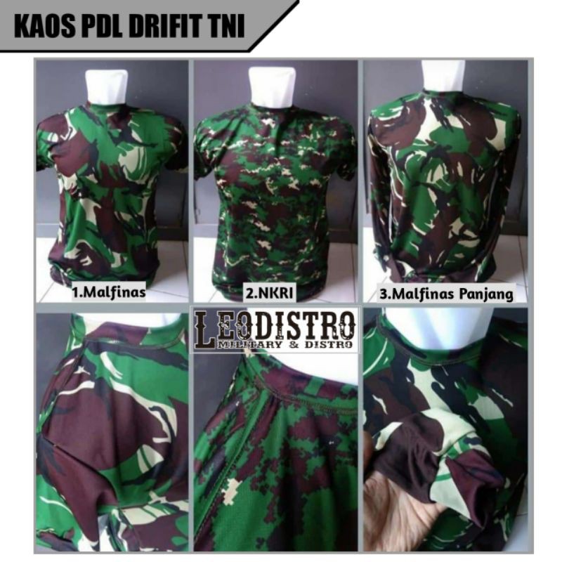 Kaos PDL Dryfit Malfinas/Kaos Dalam TNI/Kaos Loreng Drifit