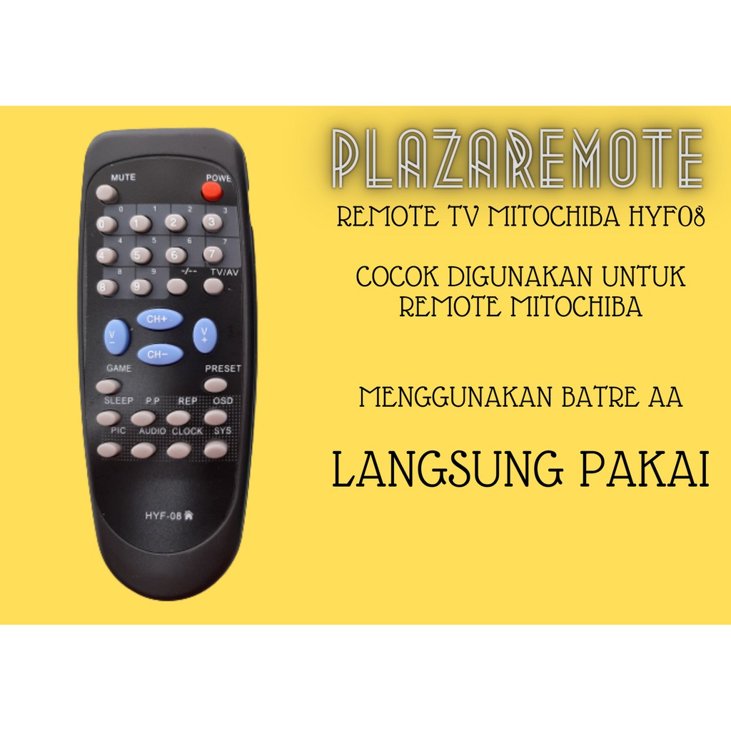 REMOTE MITOCHIBA TV CHINA  HYF08 HITAM