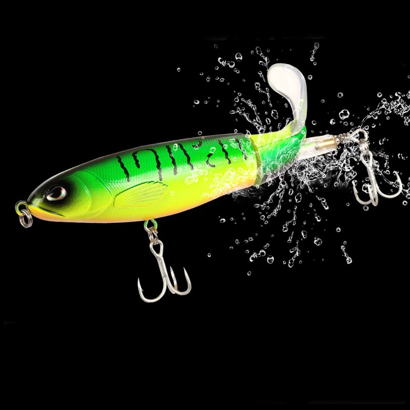 Umpan Pancing Popper Fishing Lure Bentuk Ikan Long Tall 35G - Green