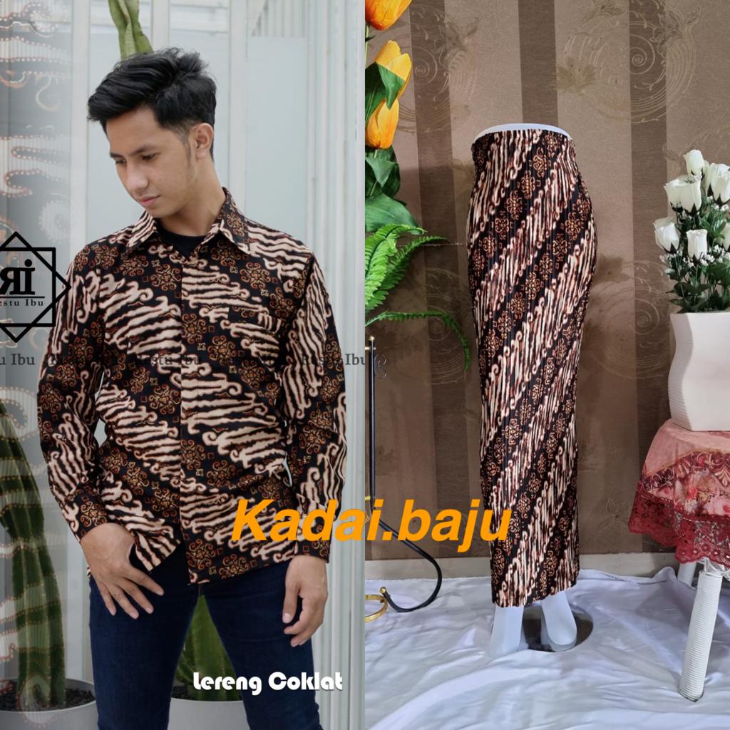 Kadai.baju / Batik couple / Baju batik couple / Rok plisket / Kemeja batik couple / Rok plisket couple