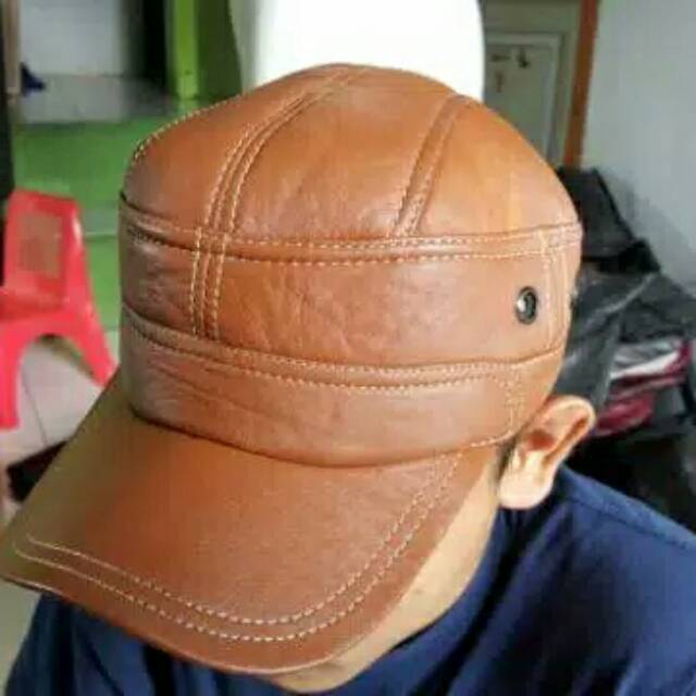 topi kulit sapi asli