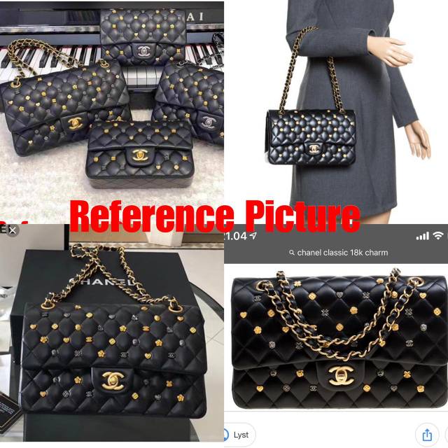 Chanel 18K charms cassic flap bag with box 1112(02)