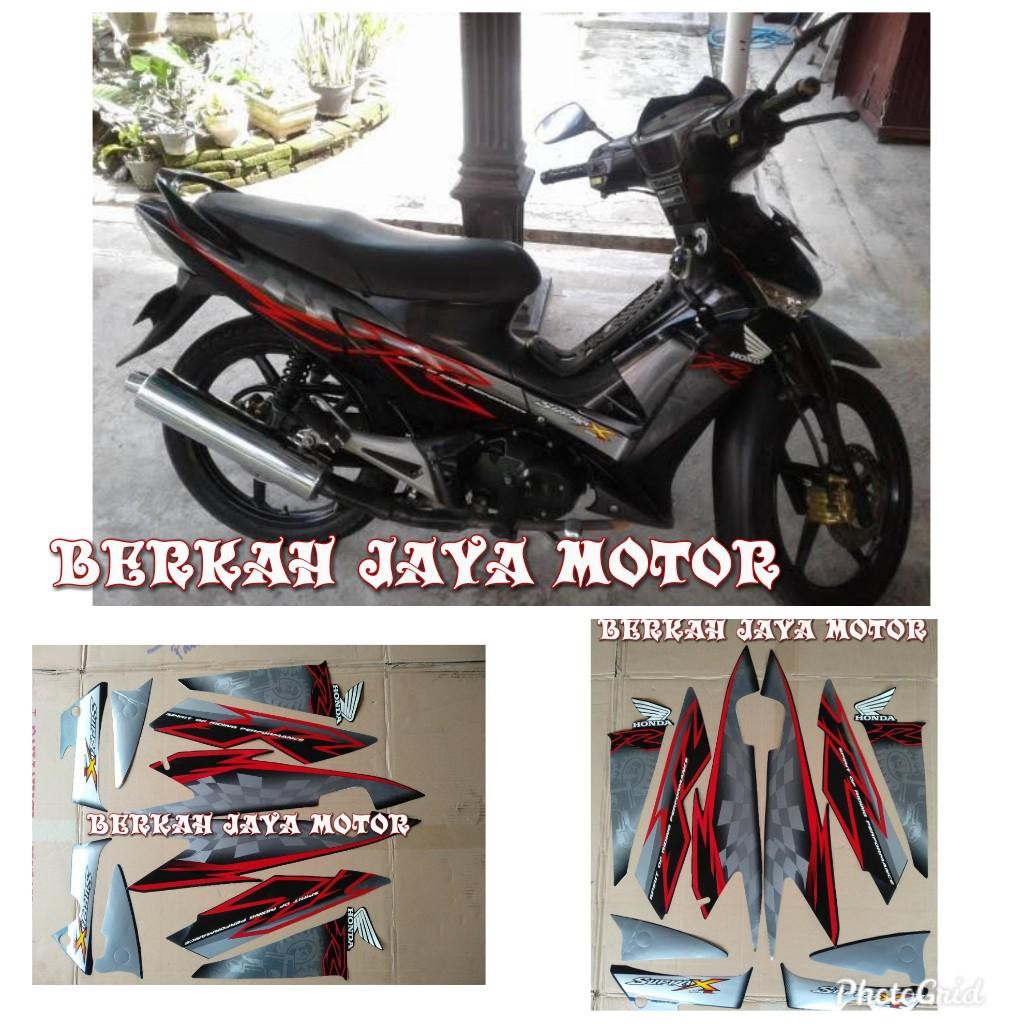 STICKER BODI LIS BODY STRIPING SUPRA X 125 TAHUN 2008 HITAM FULL