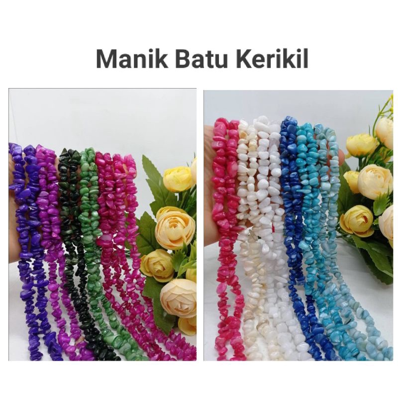 Manik Batu Kerikil|Batu Pecah Alam Natural|Kerikil Kerang Batu|Manik Batu Retak