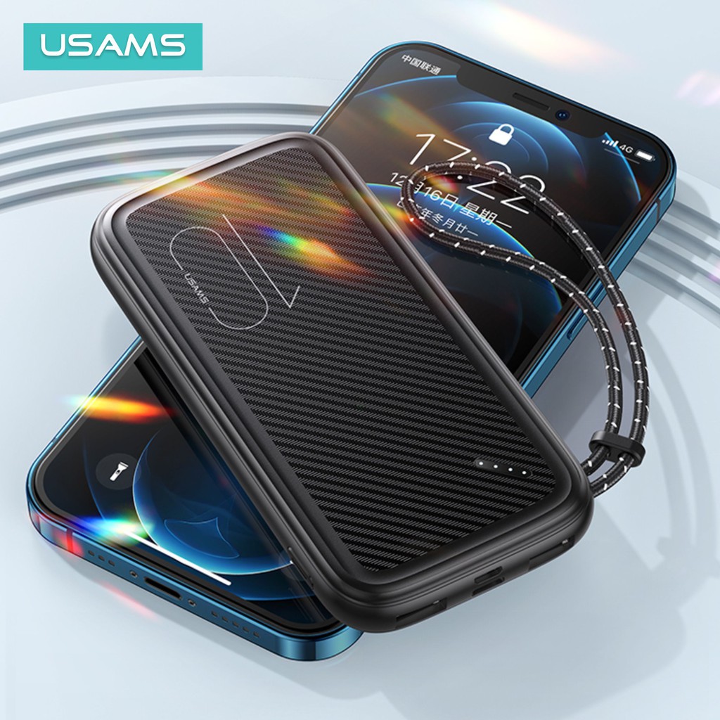 USAMS PB56 Powerbank 10000mAh With Lanyard Dual USB